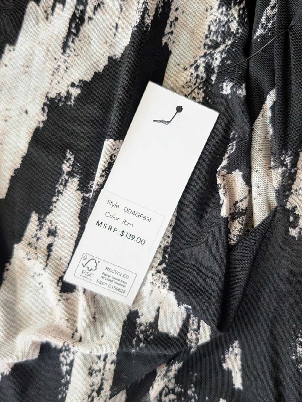 NEW DKNY Sleeveless Black and Cream Abstract Print Mesh Maxi Dress - Picture 12 of 16